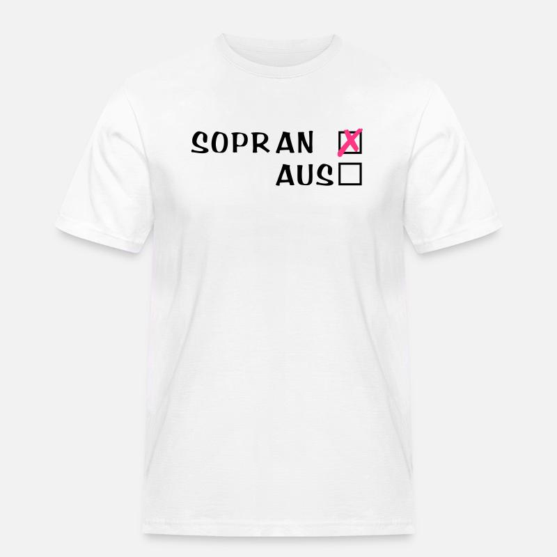 Sopr an oder aus - Männer Workwear T-Shirt - Weiß