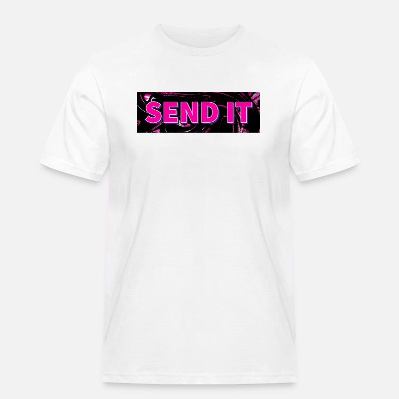 SEND IT Boxlogo - Männer Workwear T-Shirt - Weiß