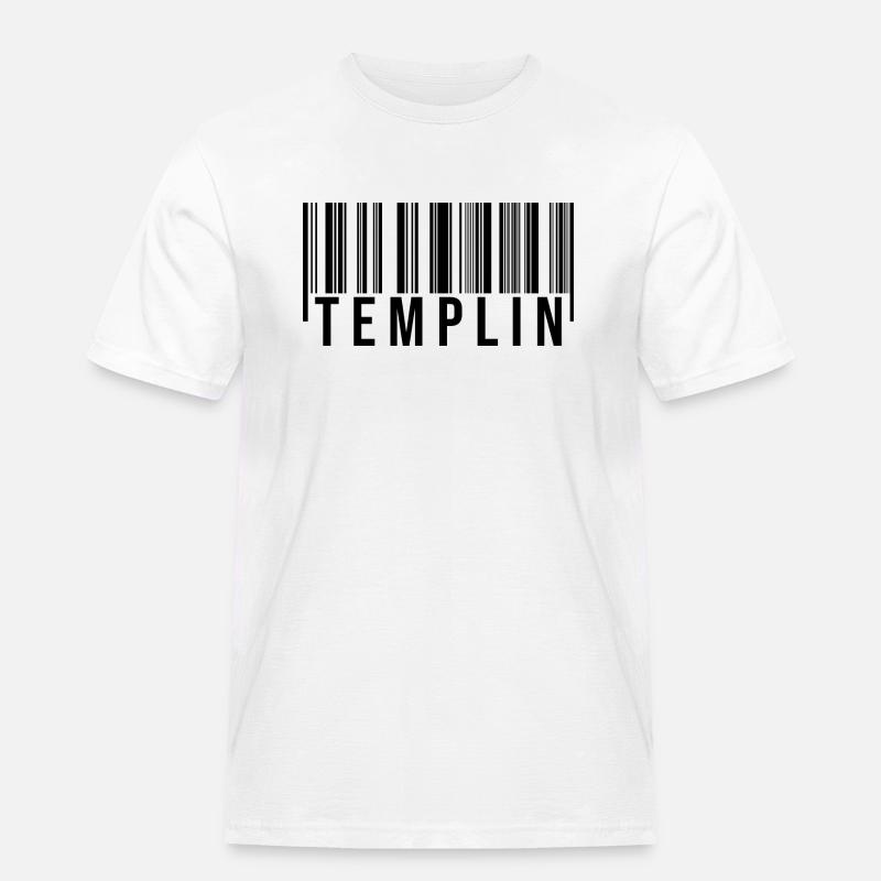 Templin Strichcode - Männer Workwear T-Shirt - Weiß