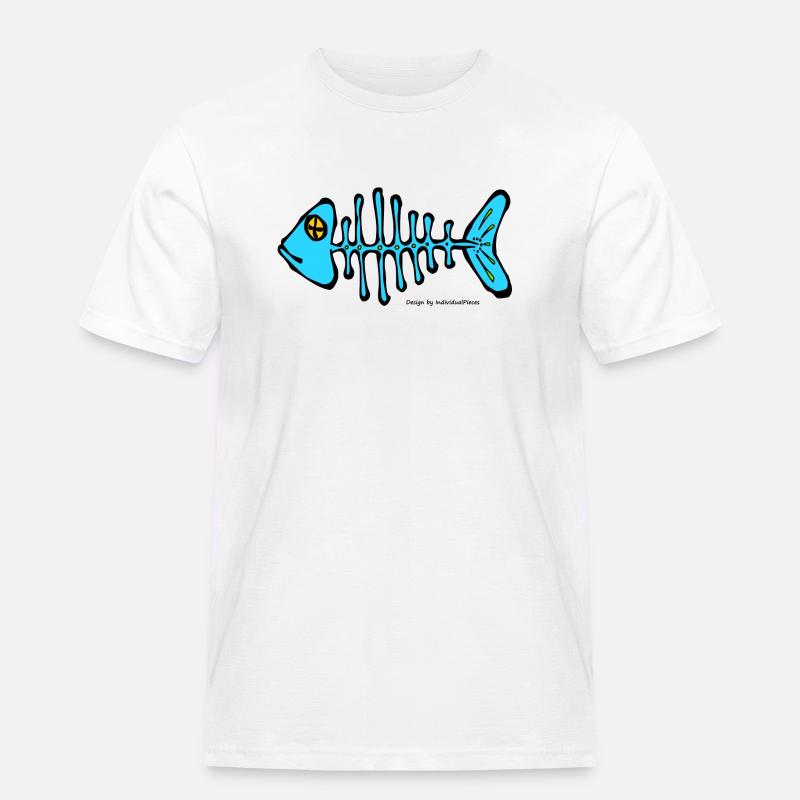 Fischgraete - Männer Workwear T-Shirt - Weiß