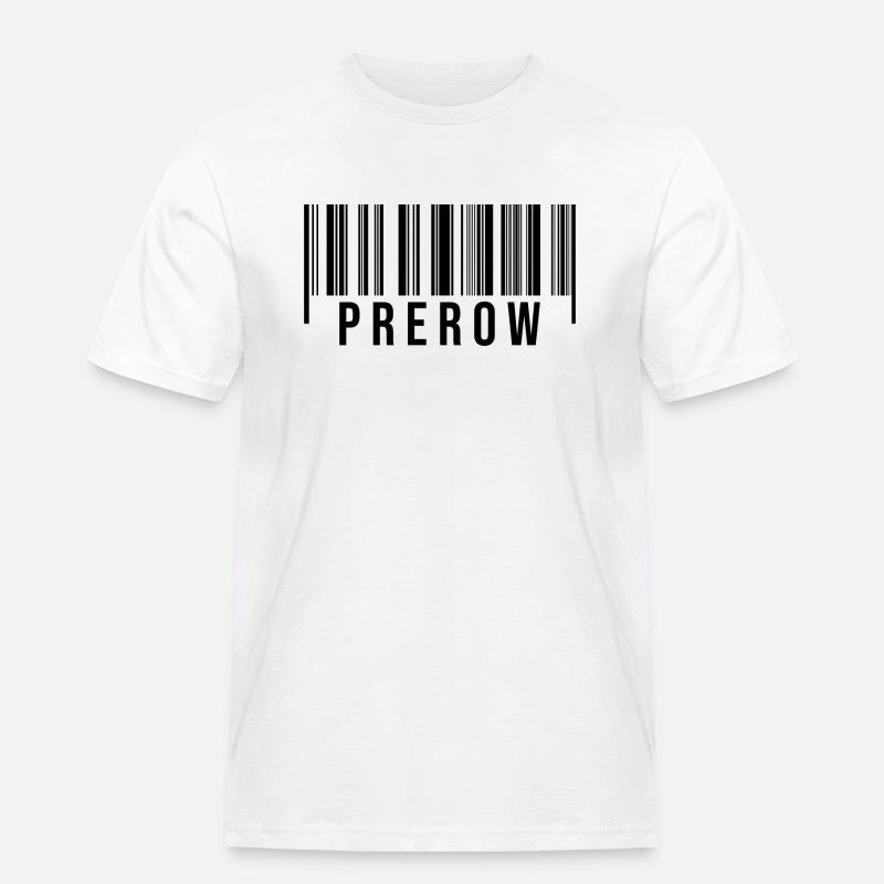 Prerow Strichcode - Männer Workwear T-Shirt - Weiß