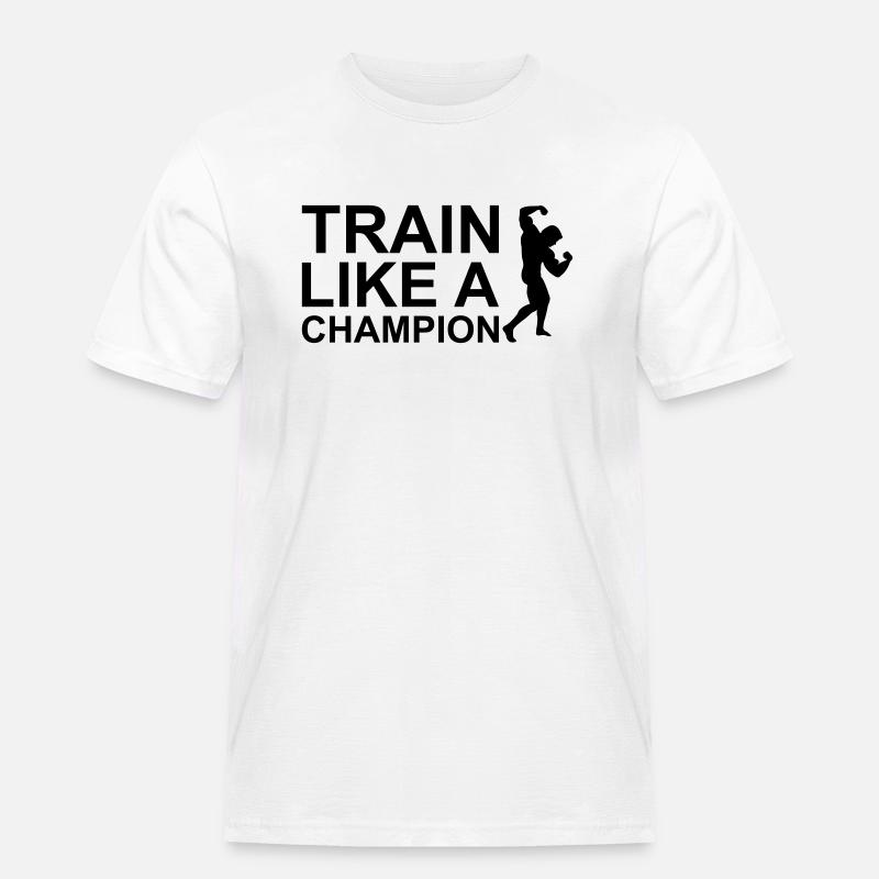 Train like a Champion 2 - Männer Workwear T-Shirt - Weiß