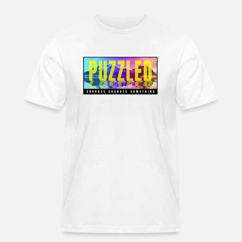 Puzzled - Men's Workwear T-Shirt - white