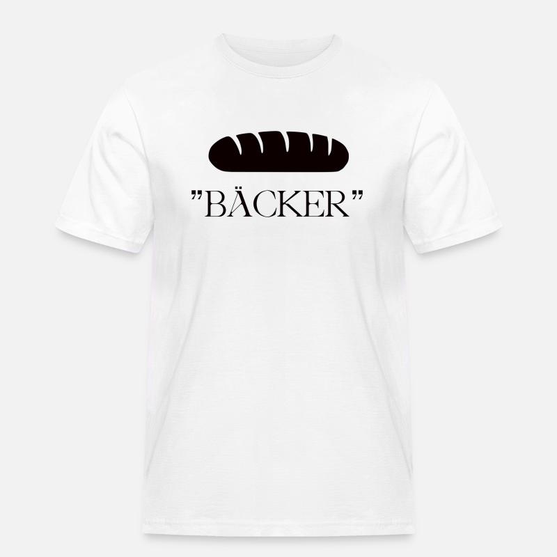 BASIC BÄCKER - Männer Workwear T-Shirt - Weiß