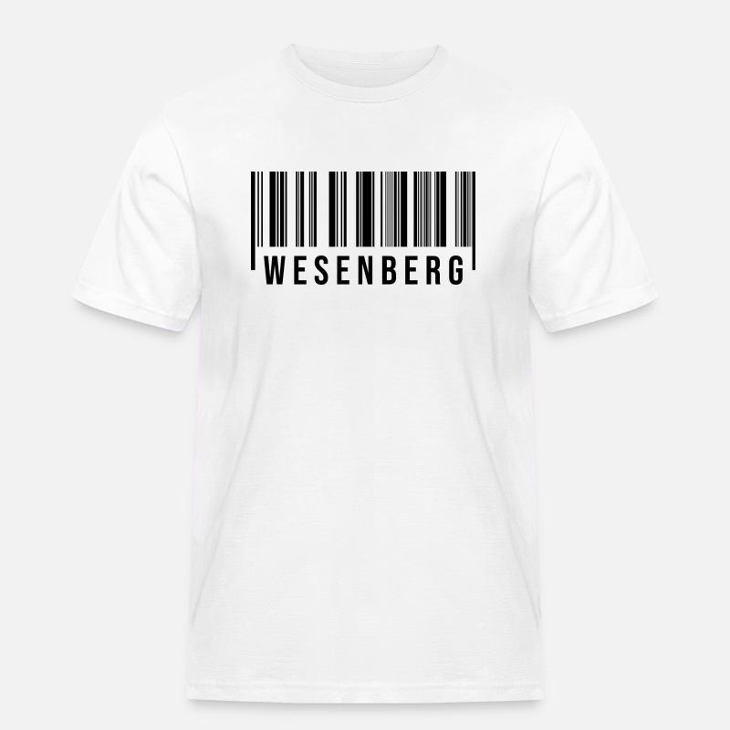 Wesenberg Strichcode - Männer Workwear T-Shirt - Weiß