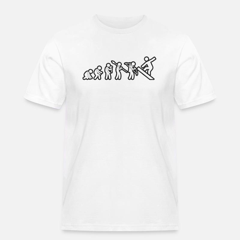 Evolution Snowboard White Grunge - Männer Workwear T-Shirt - Weiß