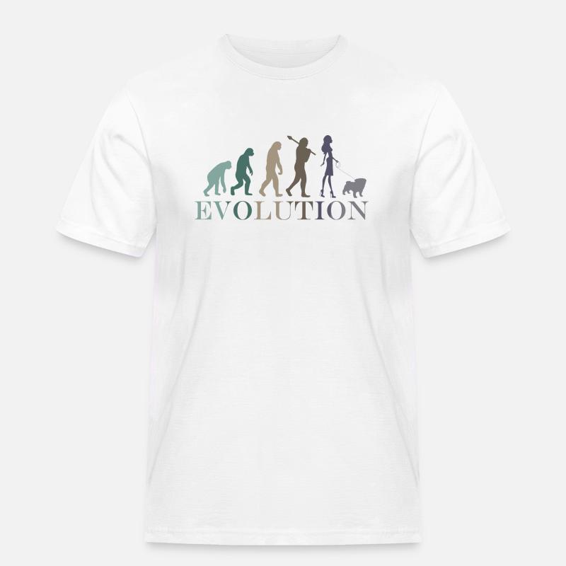 Evolution Mops Weiblich Retro Minimalismus - Männer Workwear T-Shirt - Weiß