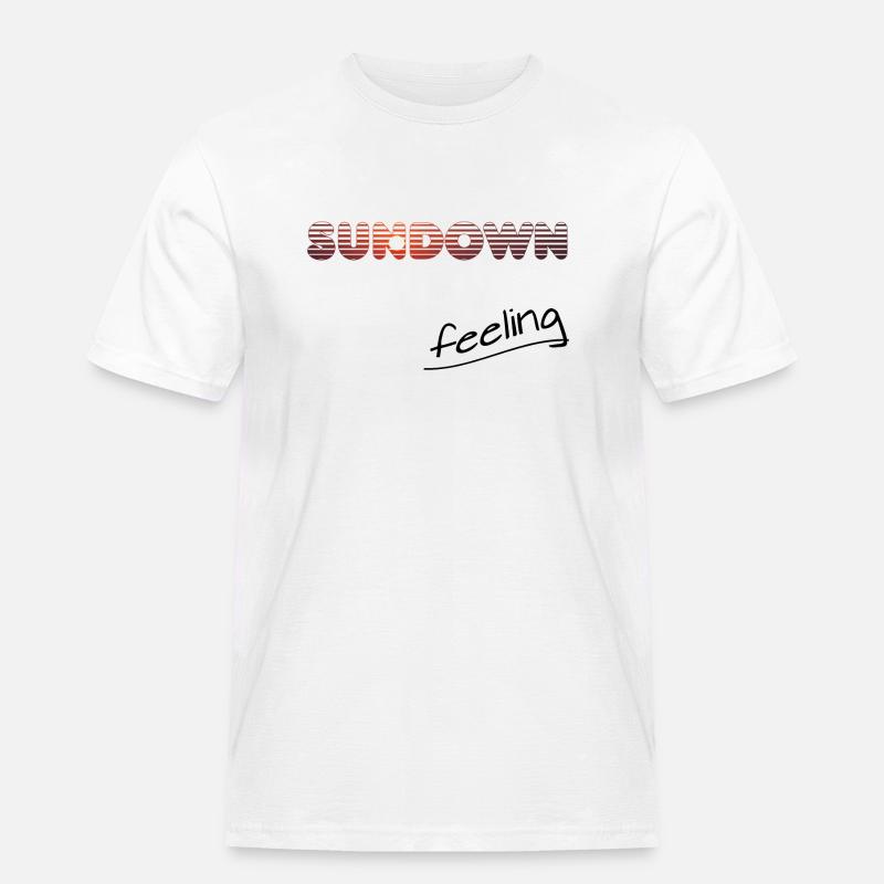 sundown feeling - Männer Workwear T-Shirt - Weiß