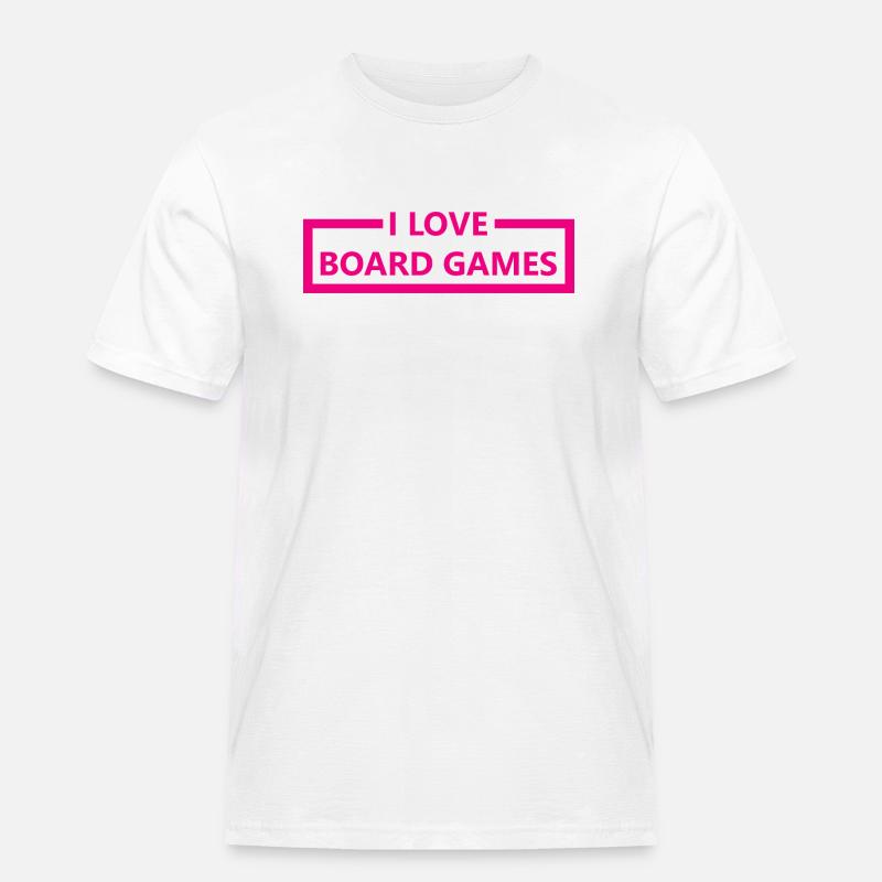 boardgame chess backgammon game night - Männer Workwear T-Shirt - Weiß