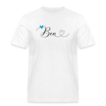 Ben Name Vorname Kalligrafieherz - Männer Workwear T-Shirt - Weiß - Vorne - AI Model Male 185 dark (185cm)