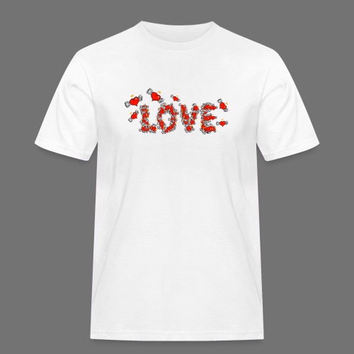 Flying Hearts LOVE - Herre Workwear T-Shirt