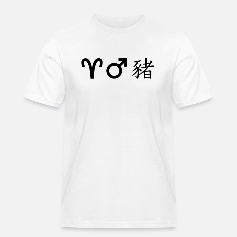 widder mars schwein - Männer Workwear T-Shirt - Weiß