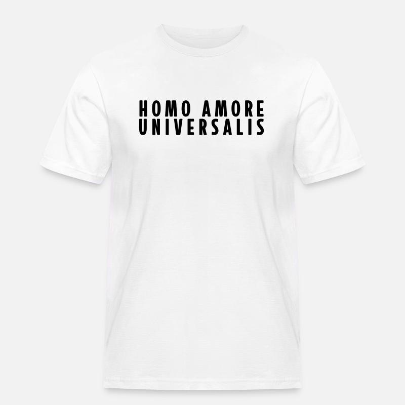 Homo Amore Universalis - Männer Workwear T-Shirt - Weiß