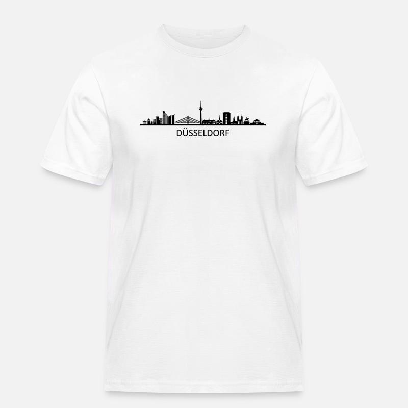 Skyline - Düsseldorf - Männer Workwear T-Shirt - Weiß