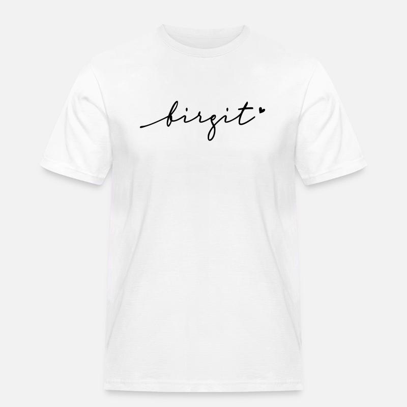 Birgit Schreibschrift Name - Männer Workwear T-Shirt - Weiß