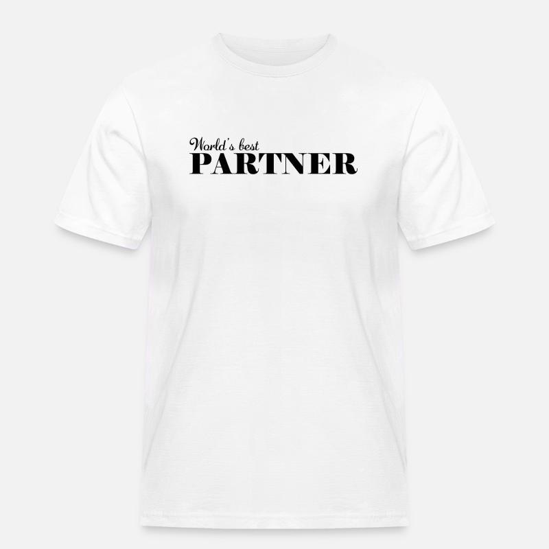 der weltbeste Partner - Männer Workwear T-Shirt - Weiß