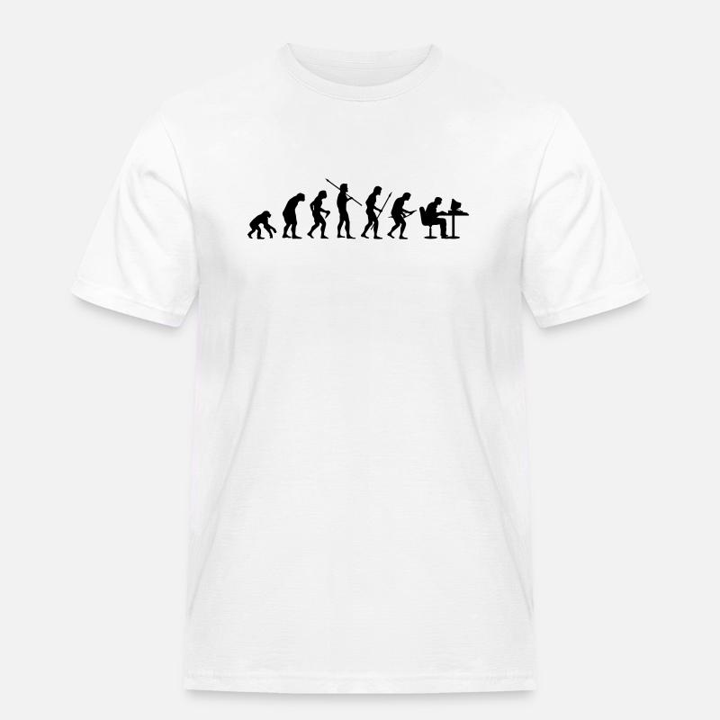 Evolution - Männer Workwear T-Shirt - Weiß