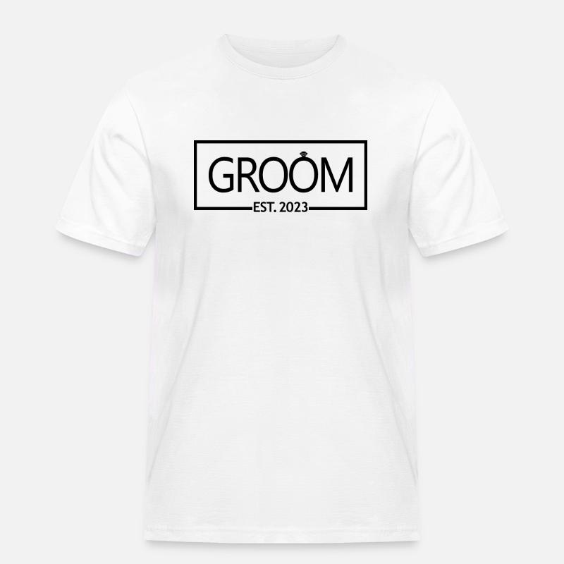 2023 - Ehemann wird Hochzeitsfeier Geschenk - Männer Workwear T-Shirt - Weiß