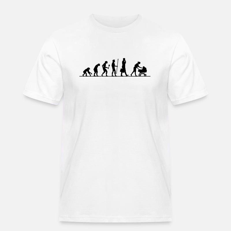Evolution Kinderwagen - Männer Workwear T-Shirt - Weiß