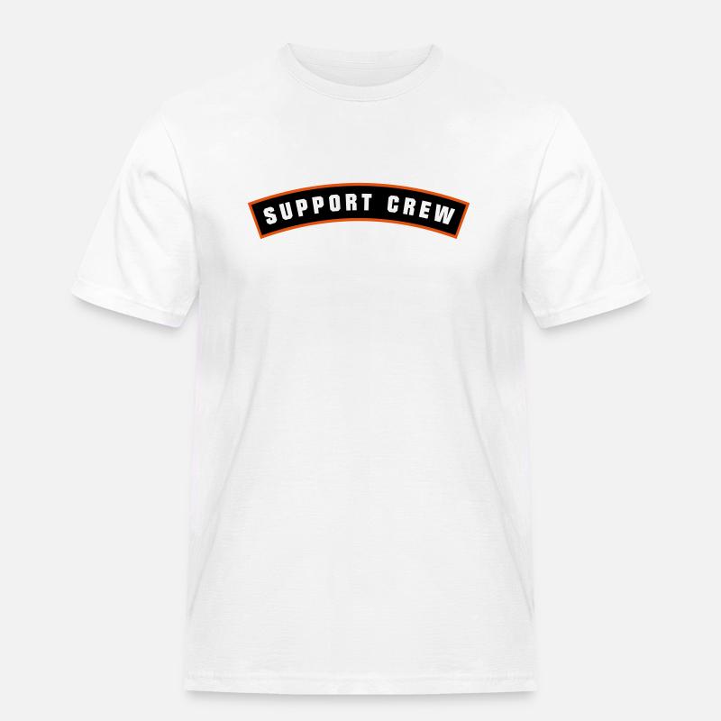 SUPPORT CREW Patch - Männer Workwear T-Shirt - Weiß