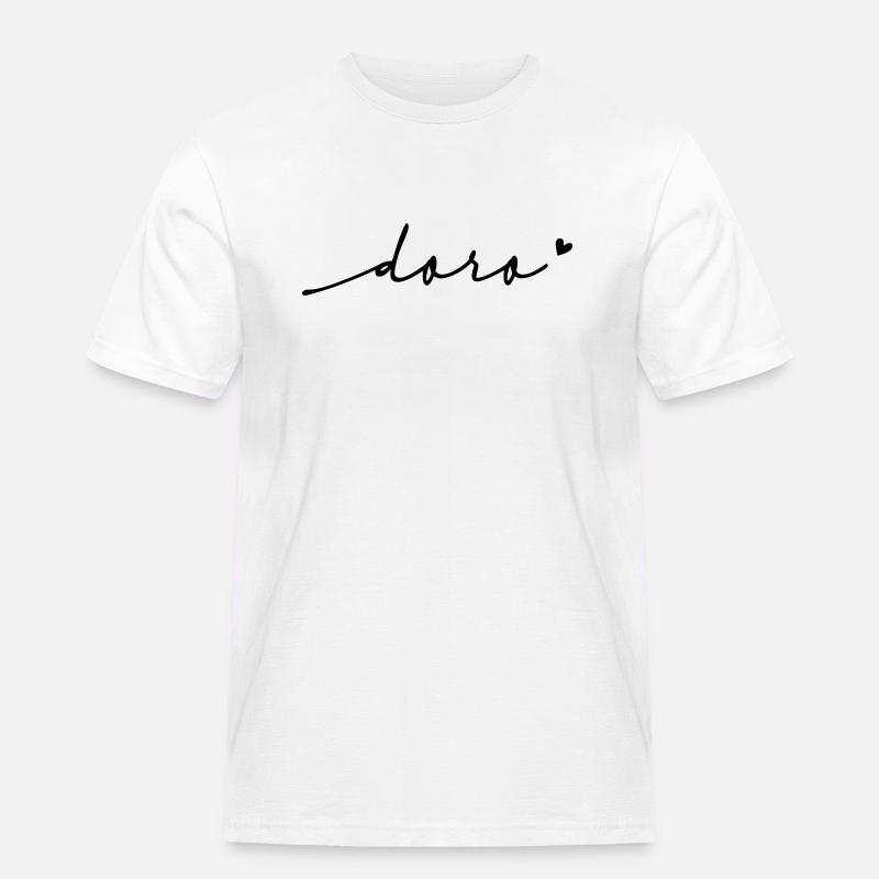 Doro Cursive Name - Men's Workwear T-Shirt - white