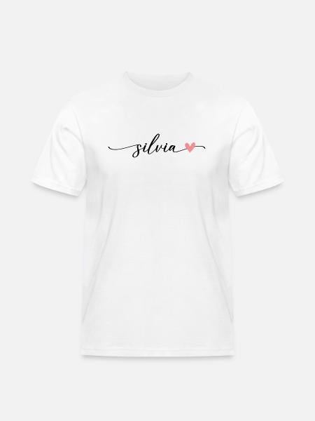 Silvia Nome Calligrafia Font - Maglietta da lavoro per uomo - bianco