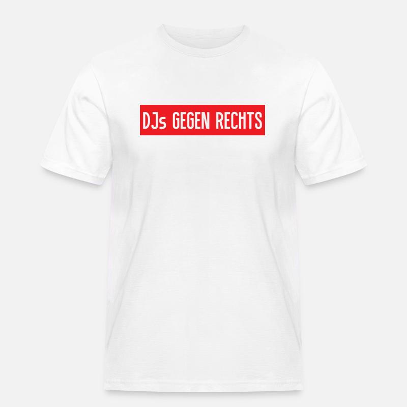 DJs gegen rechts - Männer Workwear T-Shirt - Weiß