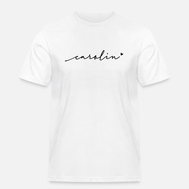Carolin Cursive Name - Men's Workwear T-Shirt - white