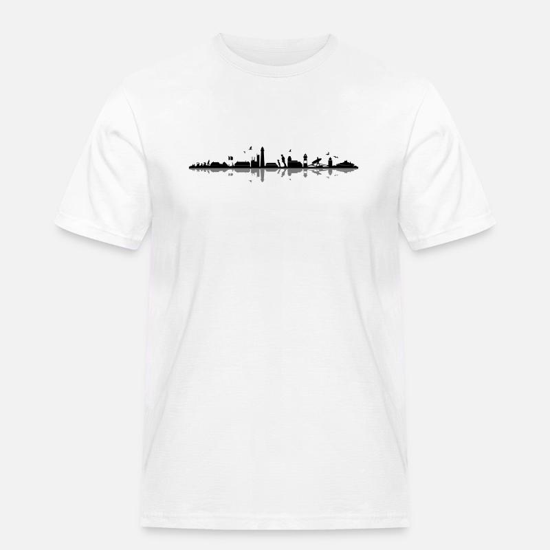 Skyline - Küste Sylt - Männer Workwear T-Shirt - Weiß