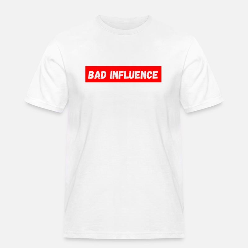 Schlechter Einfluss - Männer Workwear T-Shirt - Weiß