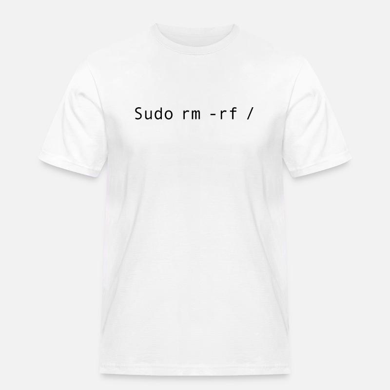 Linux Coding Sudo rm -rf / - T-shirt Workwear homme - blanc