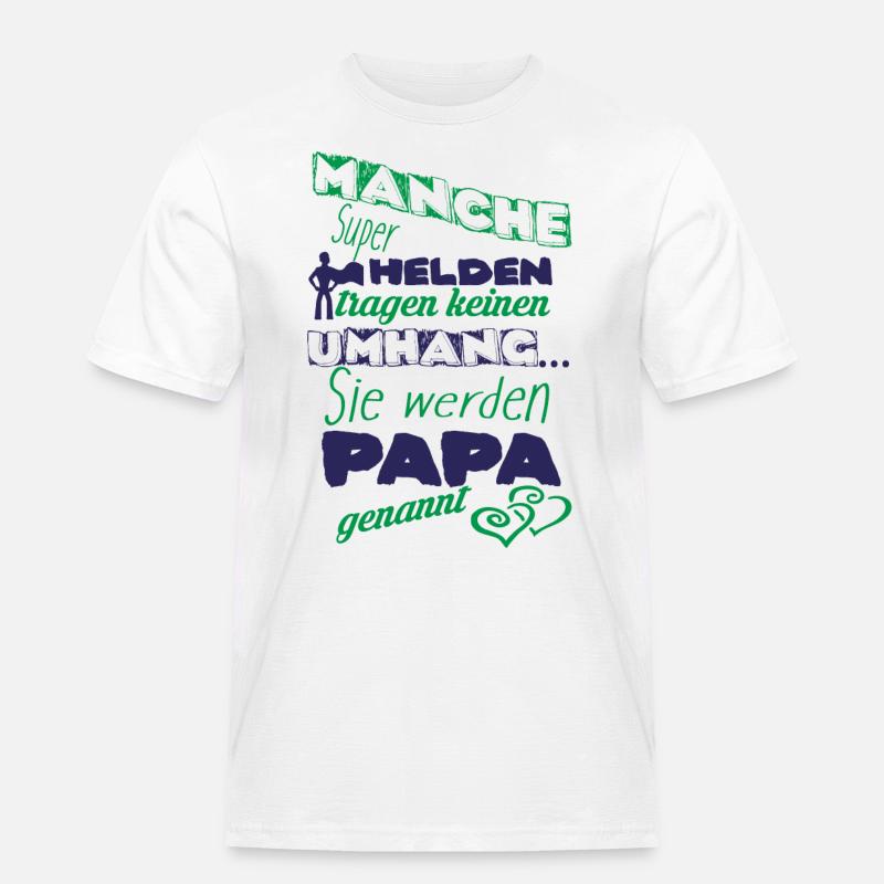 Superhelden werden Papa genannt - Männer Workwear T-Shirt - Weiß