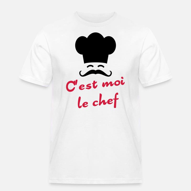 C'est moi le chef - Männer Workwear T-Shirt - Weiß