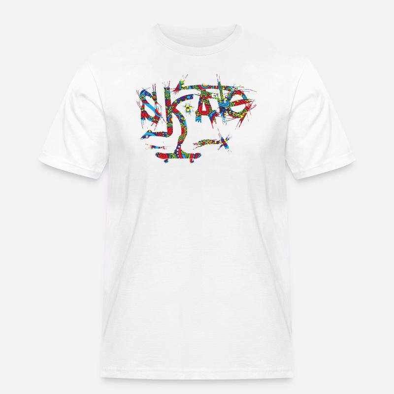 Schlittschuh - Männer Workwear T-Shirt - Weiß