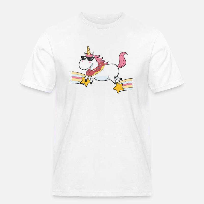 Fliegendes Einhorn - Männer Workwear T-Shirt - Weiß