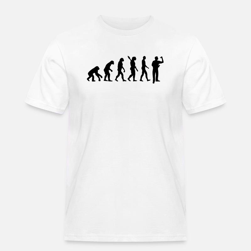 Evolution Darts - Männer Workwear T-Shirt - Weiß