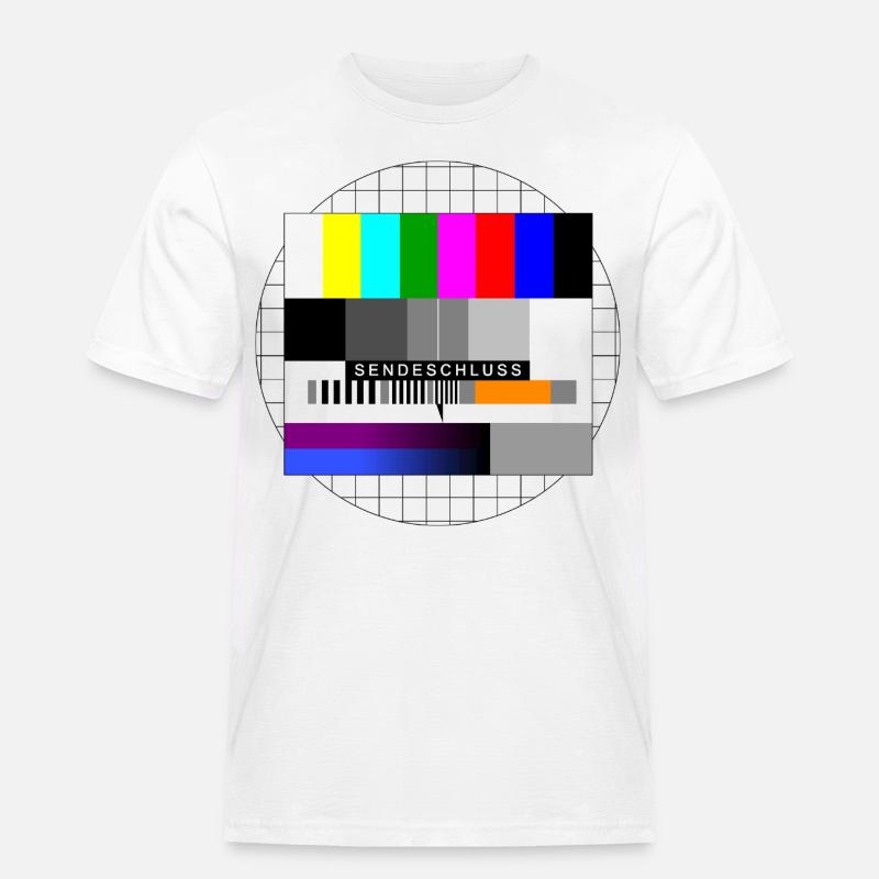 Sendeschluss Sendepause Testbild - Männer Workwear T-Shirt - Weiß