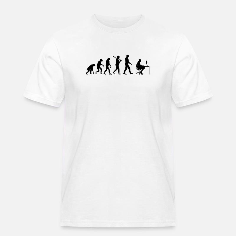 Programmierer T-Shirt · Evolution · Informatik - Männer Workwear T-Shirt - Weiß