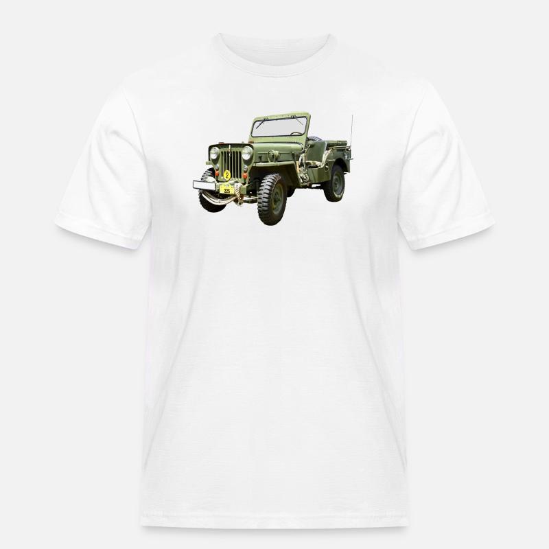 Willys Jeep Odtimer - Männer Workwear T-Shirt - Weiß