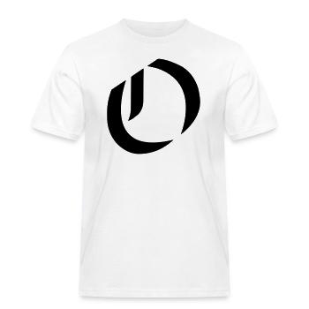 O - Men's Workwear T-Shirt - white - Front - AI Model Male 185 dark (185cm)