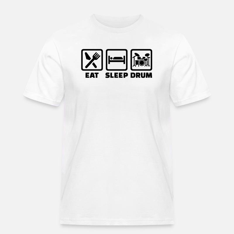 Schlagzeug - Männer Workwear T-Shirt - Weiß