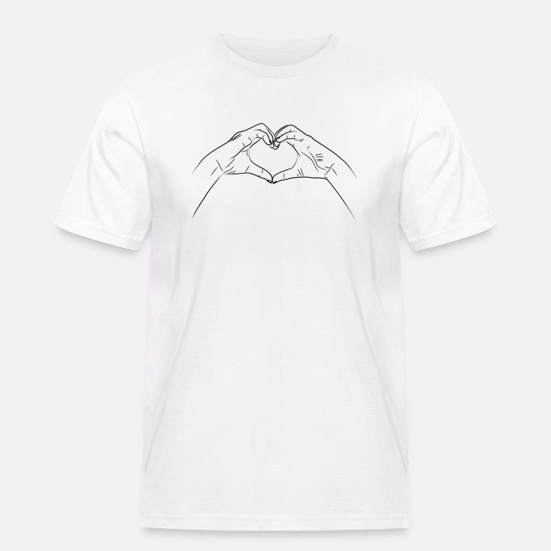 Hænder danner hjerte gestus - Herre Workwear T-Shirt - hvid
