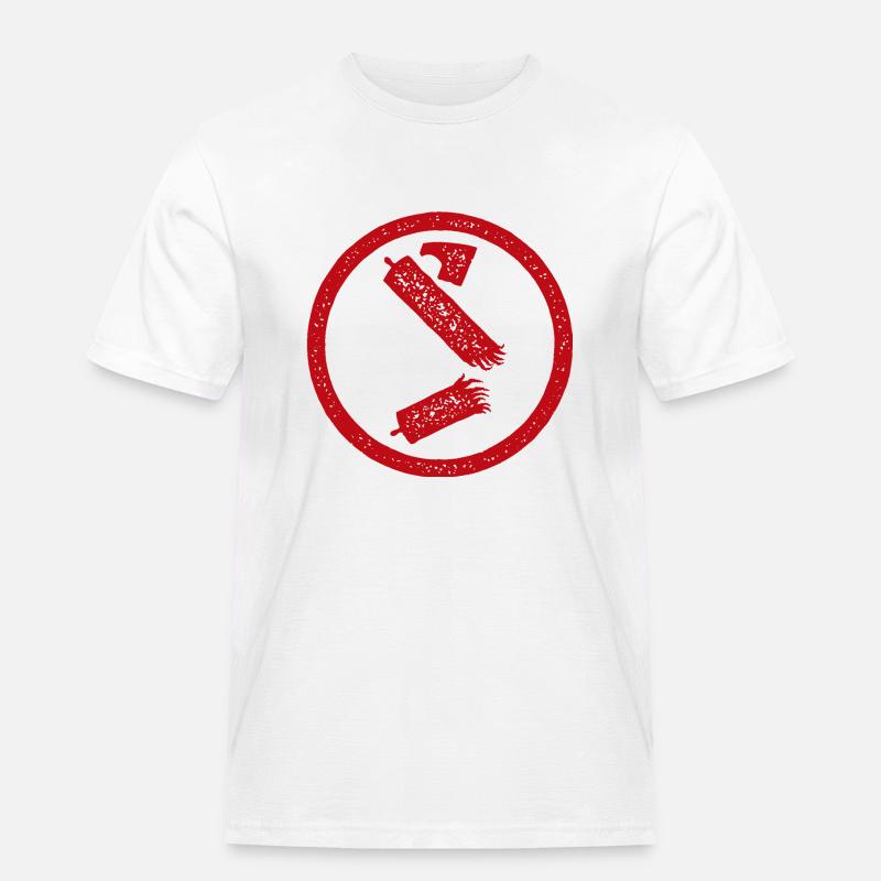 Antifa-Symbolstrahl zerstört - Männer Workwear T-Shirt - Weiß