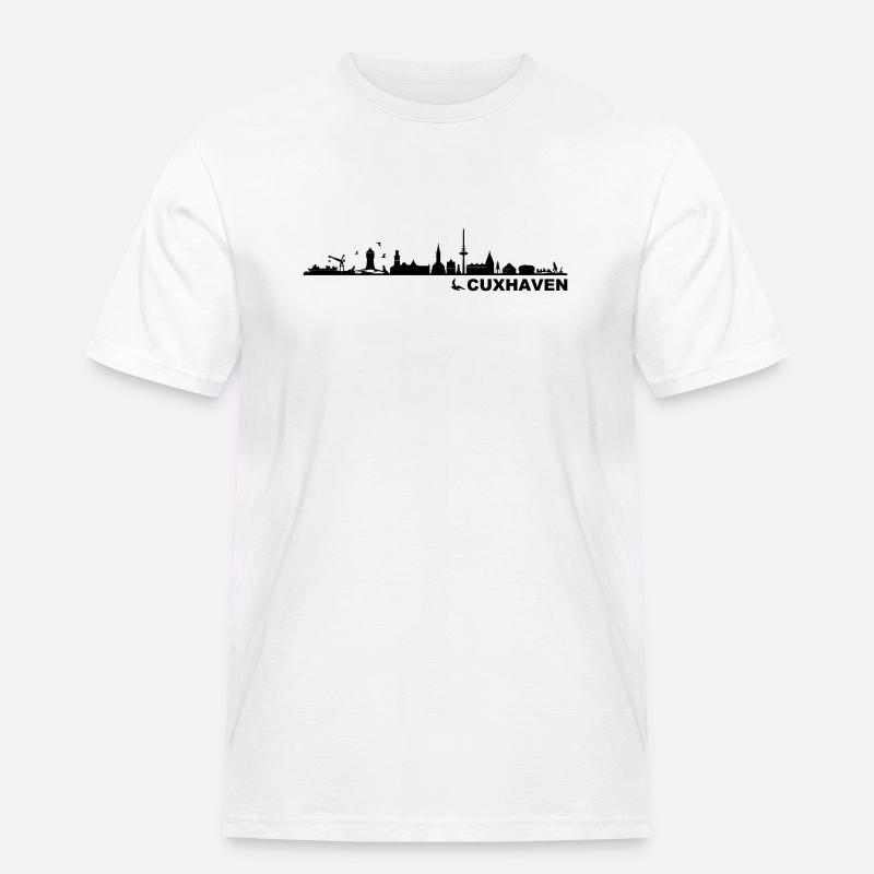 Skyline - Küste Cuxhaven - Männer Workwear T-Shirt - Weiß