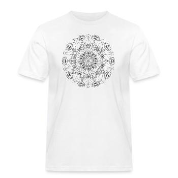 Japan Mandala zum Ausmalen - Männer Workwear T-Shirt - Weiß - Vorne - AI Model Male 185 dark (185cm)