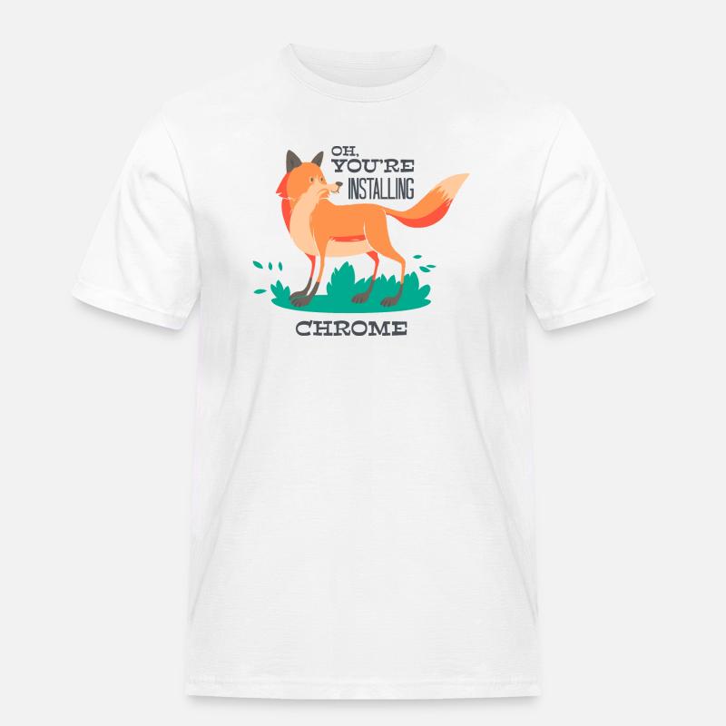 Fuchs-Chrome,Firefox Netz Browser Internet www - Männer Workwear T-Shirt - Weiß