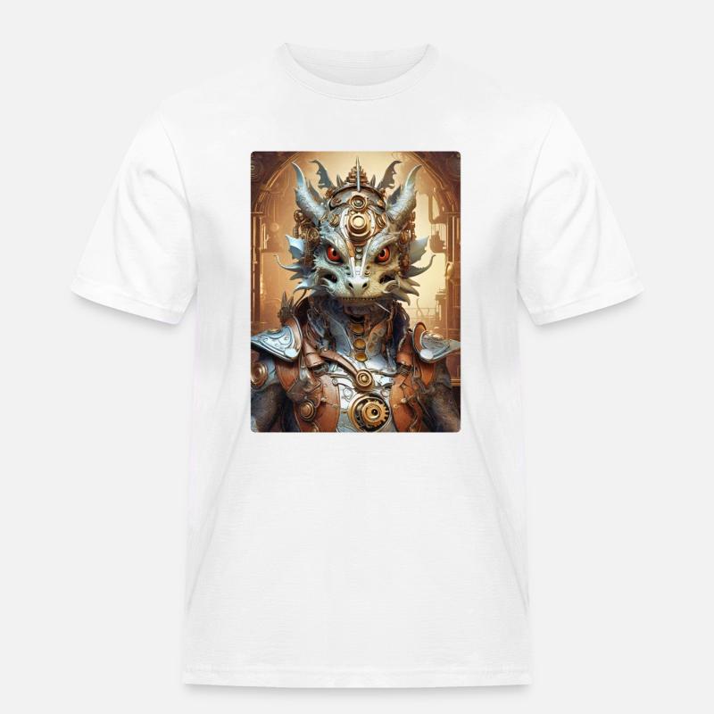 Steampunk Dragon 1.7 - Männer Workwear T-Shirt - Weiß