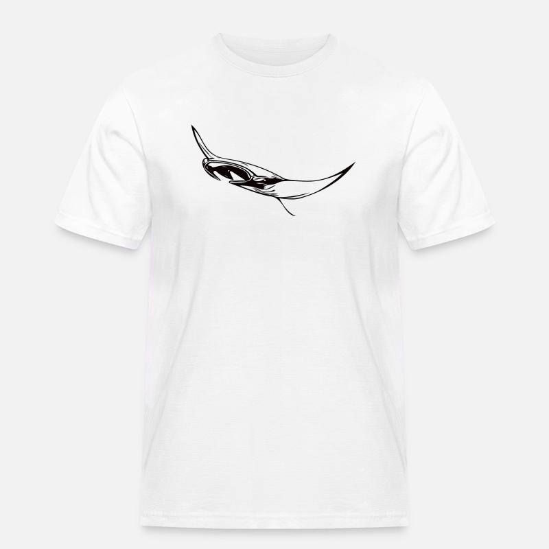 Eleganter schwimmender Mantarochen - Männer Workwear T-Shirt - Weiß