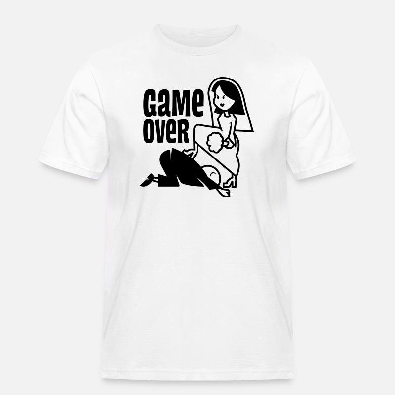 vl050a_gameover_1c - Männer Workwear T-Shirt - Weiß
