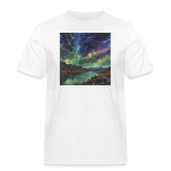 Polarlicht über dem stillen See - Männer Workwear T-Shirt - Weiß - Vorne - AI Model Male 185 dark (185cm)